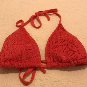 Crochet Coral triangle bikini top